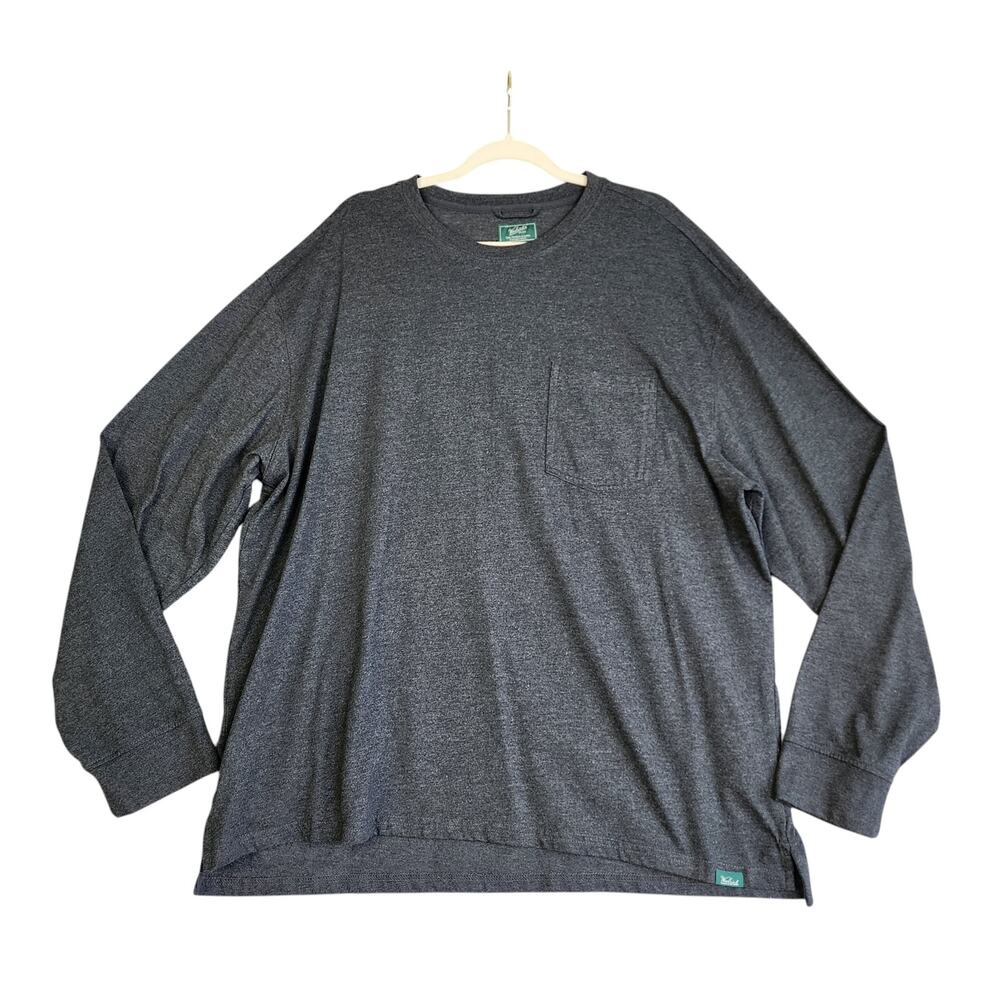 Woolrich Mens Long Sleeve Pocket Tee Size XXL‎ Gray Baselayer Cotton Blend Logo